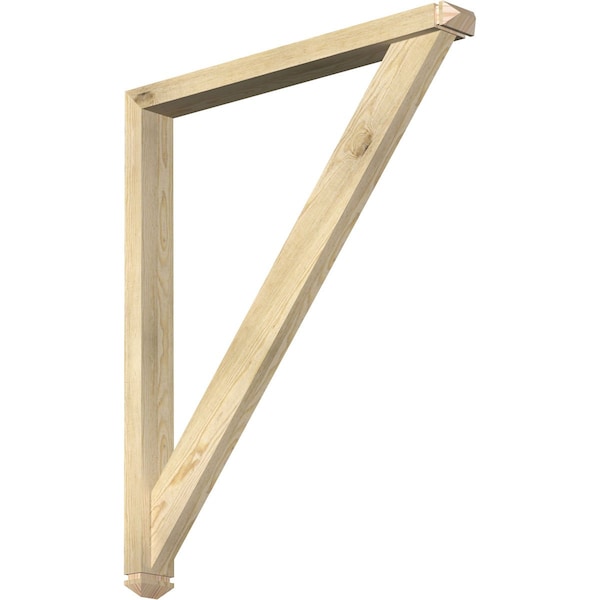 Ekena Millwork Traditional Arts and Crafts Rough Sawn Bracket w/ Offset Brace, Douglas Fir, 4"W x 36"D x 44"H BKT0402X36X44TRA03RDF - main